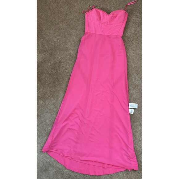 BCBG MaxAzria 'Surrey' ~ Pink Crepe Strapless Bustier Formal Gown 4 - Picture 12 of 16